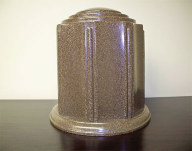 Burial Urn, Cremation Urn, White Granite rectangle Burial Urn, Granger Plastics Urn, Combination Urn Vault